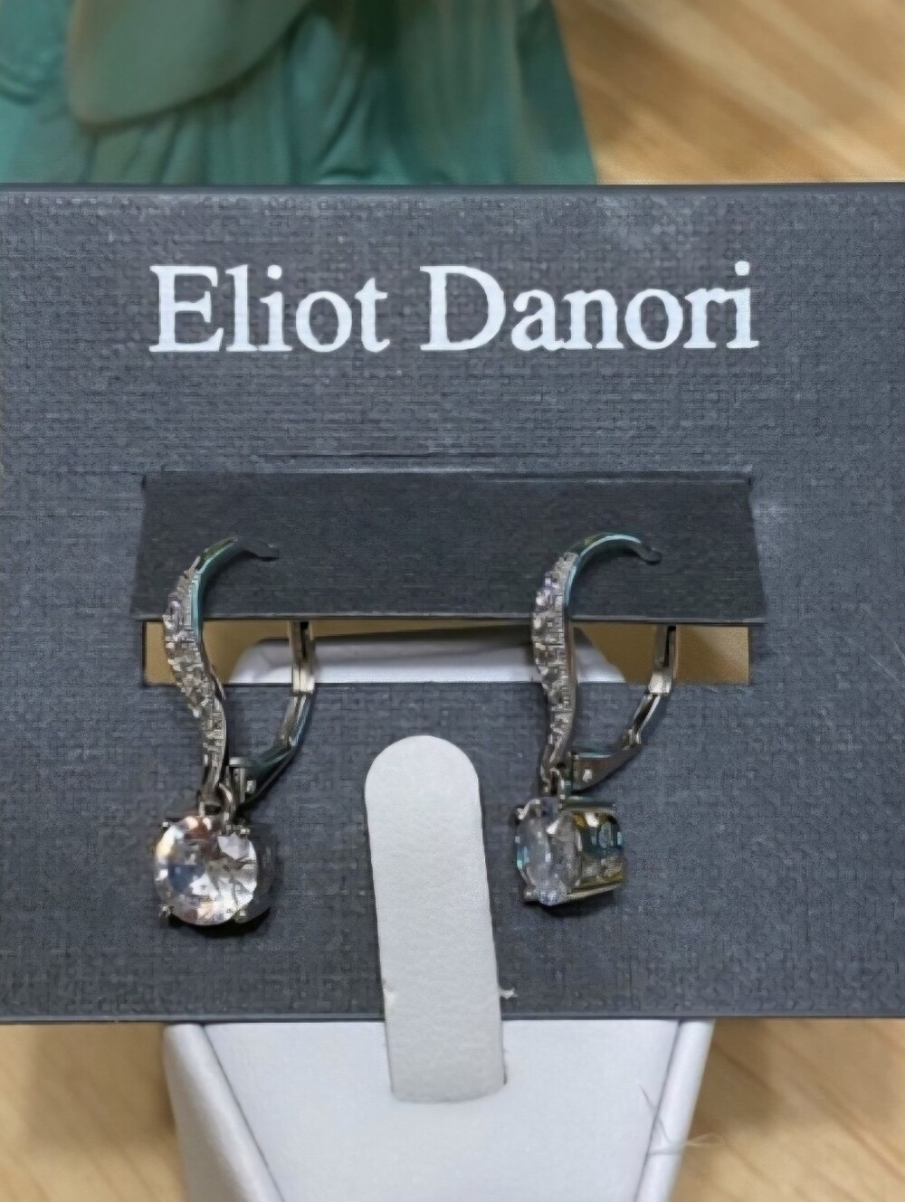 Eliot Danori Cubic Zirconia leaver back drop earrings - Picture 1 of 8